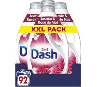 2en1 Lessive Liquide 92 Lavages,Jasmin et Rose de Mai,avec 3 SEMAINES DE FRAÎCHEUR* et Lenor,Fabriquée En France,2in1