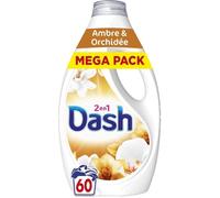 2en1 Lessive Liquide Ambre&Orchidée,60 Lavages,3 Semaines de Fraîcheur,Avec Lenor,Notes de Vanille et d'Ambre,Nettoyage