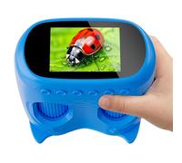 2en1 Microscope Numérique pour Enfants et Jumelles Enfant, Temodu IPS 4K 2.0 Pouces Microscope Enfant, Télescope Rechargeable 8 Lumières LED, Sciences de Plein air pour Les 3 Ans et Plus (Blue)