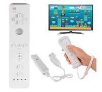 2en1 Nunchuck et Télécommande avec Dragonne, Housse en silicone pour Nintendo Wii et Wii U, Blanc
