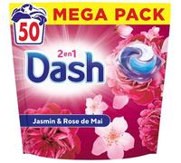 2en1 PODS Lessive En Capsule 50 Lavages Parfum Jasmin et Rose de Mai 3 Semaines De Fraîcheur Avec L'Adoucissant Lenor