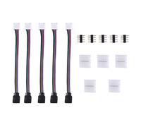 2Ensembles Raccords Flexibles 4 Pins Multicolores Pour Bandes LED Rgb