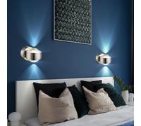 2er Ensemble LED Mur Lumières Haut Bas Spot Boule en Verre Nuit Lumière Lumières