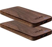 2er InLine® woodplate, USB Powerbank 5.000mAh, avec affichage d'état LED, bois véritable