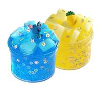 2er-Pack Schleim Set,Fruits Crystal Slime Fluffy Kit, Doux et Non Collant Mud für Mädchen und Jungen im Alter Von 8-12 Jahren, Cadeau Jouet Enfant