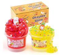 2er-Pack Schleim Set mit Butter Slime & Clear Slime für Kinder, Schleim-Sensorspielzeug für Mädchen und Jungen im Alter Von 8-12 Jahren, Slime-Partygeschenke, Geburtstags-Ostern