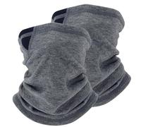 2er Pack Thermo Winter Loop Schal, Halswärmer Gaiter für Herren und Damen, Dehnbarer Schlauchschal, Winddichter Nackenwärmer für Laufen, Wandern, Radfahren, Skifahren, Motorrad - Hellgrau