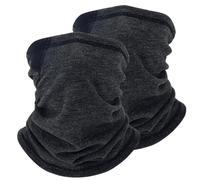 2er Pack Thermo Winter Loop Schal, Halswärmer Gaiter für Herren und Damen, Dehnbarer Schlauchschal, Winddichter Nackenwärmer für Laufen, Wandern, Radfahren, Skifahren, Motorrad - Carbon Grau