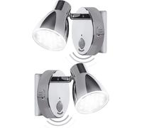 2er Pack Veilleuse À Détecteur Led Tg2635-024 En Argent Avec Fonction Automatique Avec Détecteur De Mouvement, Lampe De Sécurité, Lampe À Douille, Lampe Murale, Lampe D'orientation, Veilleuse
