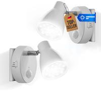 2er Pack Veilleuse À Détecteur Led Tg2635-026 En Blanc Avec Fonction Automatique 230v Avec Détecteur De Mouvement Lampe De Sécurité, Lampe À Douille, Lampe Murale, Lampe D'orientation Veilleuse