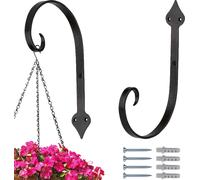2er Set Crochet Mural Fleurs Ampel Crochet à Visser Support Panier Suspendu 27cm