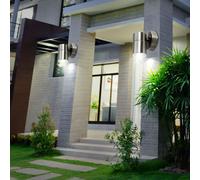 2er Set Design Bas Luminaire Inox Lampes Porte D'Entrée Éclairage Jardin Spots