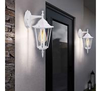 Lot de 2 applique extérieur terrasse jardin lanterne ALU verre lampe IP44