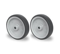 2er Set Einbaurad 100 mm Achse Apparaterolle T.P.E. Gleitlager Transportrollen