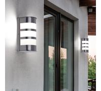 2er Set Extérieur Façades LED Luminaire Inox Cour Terrasse Lampe Grand Lumière