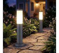2er Set Extérieur Lampadaire Lampe de Jardin Inox à Pied Itinéraires Anthracite