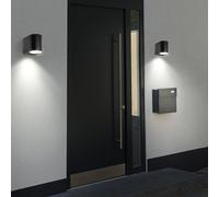 2er Set Extérieur Mur Lumières Noir Maison Porte Aluminium Spot Terrasse Bas
