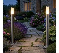 2er Set LED Eclairage Extérieur Jardin Lampe Itinéraires Lampadaires Inox D X H