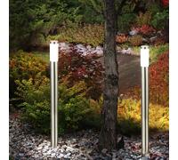 2er Set LED Eclairage Extérieur Jardin Lampe Itinéraires Lampadaires Inox D X H
