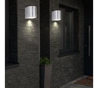 2er Set LED Extérieur Bas Luminaire Jardin Lumières Maison Mur Lampes Alu Brossé