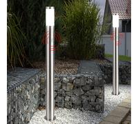 2er Set LED Extérieur sur Pied Lampe Jardin Inox Détecteur de Mouvement Terrasse