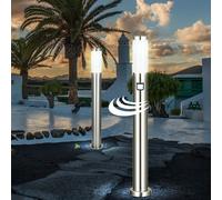 2er Set LED Extérieur sur Pied Lumières Jardin Route Inox Éclairage Mouvement