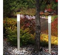 2er Set LED Inox Support Lampes Jardin Route Lumières Extérieur sur Pied