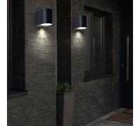 2er Set LED Luminaires D'Extérieur Aluminium Maison Mur Noir Façades Éclairage