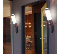 2er Set LED Mur Lumières Extérieur Terrasse Jardin Torche Lampes Détecteur