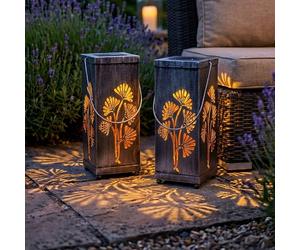 2er Set LED Pendues Solaire Lampes Véranda Extérieur Éclairage Balcon sur Pied