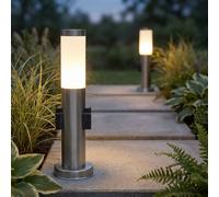 2er Set LED sur Pied Support Lampe Inox Parc Cour Route Éclairage 2x Fiche Boîte