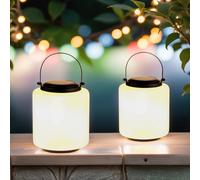 2er Set Moderne Verre Lanterne Solaire Lampe Balcon Jardin Déco Erlin