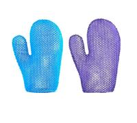 2er-Set Peelinghandschuhe, TPU-Badehandschuh mit Wabenstruktur, zweifarbig für Körper-Spa, Fingerdesign, Duschhandschuhe für sanftes Peeling, einfache Reinigung, schnelles Trocknen