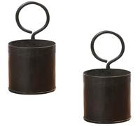 Marrakech - Lot de 2 pots de fleurs vintage suspendus en métal - 20 cm - Pot à herbes Solia comme décoration de balcon - Pot à fleurs à suspendre comme décoration murale scandinave et décoration de