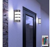 2er Set RGB LED 7 Watt Maison Porte Lampe Façades Extérieur Changement Dimmable