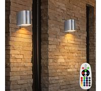 2er Set RGB LED Extérieur Lampe Murale Verre Balcon Lampe Variateur Télécommande