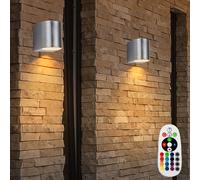 2er Set RGB LED Extérieur Lampe Murale Verre Balcon Lampe Variateur Télécommande