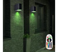 2er Set RGB LED Mur Lampes Extérieur Éclairage Dimmable Alu Lumières Éloigné
