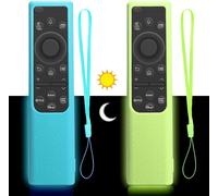 2er Set Silikon Schutzhülle Für Samsung Fernbedienung Bn59-01357/Bn59-01385/Bn59-01388a/01388h/01388l/Bn59-01393c Rutschfeste Fernbedienungshülle Mit Nachtleuchtfunktion (Grün+Blau)
