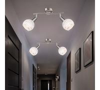 2er Set Spot Plafonnier LED Salon Lobby Mur Verre Bille Éclairage Lxl 28x9,7 CM