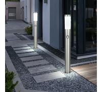 Ensemble de 2 lampes sur pied pour balcon extérieur éclairant le détecteur de mouvement en acier inoxydable IP44