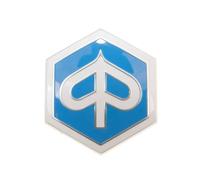 2EXTREME Emblème Piaggio hexagonal 42x48 mm compatible avec Piaggio Beverly | À emboîter, écusson à six côtés sur scooter; numéro d'origine 624554 à comparer; compatible avec Piaggio Carnaby, X7, X8, X10