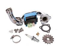 2EXTREME kit de débridage CDI collecteur chromé compatible avec Derbi Senda | Boîtier réglable, coude acier chromé; compatible avec Aprilia RX 50, SX 50; compatible avec Gilera RCR, SMT; Euro 4 dès 2018.