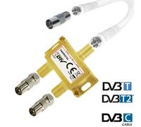 2fach Cei TV Répartition Répartiteur D'Câble Câble Adaptateur Télévision par
