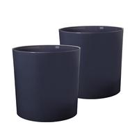 2friends Lot de 2 pots de fleurs, anthracite, robustes, pour l'intérieur et l'extérieur, résistants aux intempéries, aux UV, faciles d'entretien, idéaux pour les grandes plantes et fleurs.