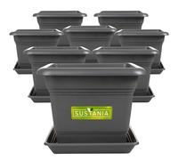 2friends Sustania Grand bac à Plantes 48x48 pour l'extérieur, Set de 8 - Pot de Fleurs & Pot de Plantes Premium résistant aux intempéries, Cache-Pot idéal avec Drainage, Jardin-terrasse