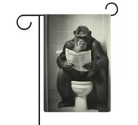 2funny Gorilla Oh My Eyes My Eyes Affiche de salle de bain _ Singe salle de bain Art mural _ Panneaux amusants de salle de bain _ Décoration de ferme _ Animal Art-1_4 Drapeau extérieur Jardin Design