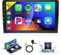 2G&32G 10.1 Inch Android 13 Car Radio 2 Din Wireless Carplay Android Auto Link Mirror Bluetooth Touch Screen 26 UI FM/RDS Steering Wheel Control WiFi/GPS EQ MIC with AHD Reversing Camera