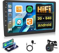 2g/64g 2 Din Android Car Radio With Wireless Carplay Android Auto, 9 Inch Touch Screen Car Radio With Gps Hifi Wifi Usb Fm/Rds Backup Camera & Mic