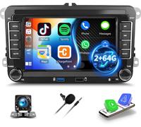 [2g+64g] Autoradio Android 13 Carplay Pour Vw Golf 5 6 Polo T5 Tiguan Passat Caddy Seat Skoda, Écran Tactile 7 Pouces Avec Gps Carplay Android Auto,Fm/Rds Bt, Caméra De Recul, Micro[Z1689]